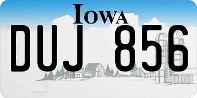 IA license plate DUJ856