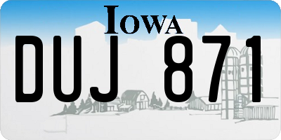 IA license plate DUJ871
