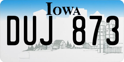IA license plate DUJ873