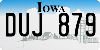 IA license plate DUJ879
