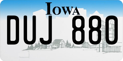 IA license plate DUJ880