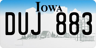 IA license plate DUJ883