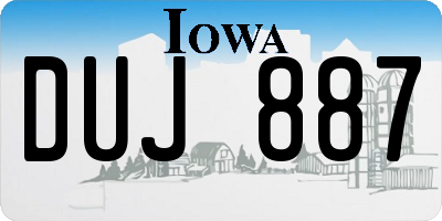 IA license plate DUJ887