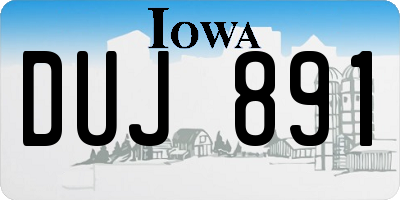 IA license plate DUJ891