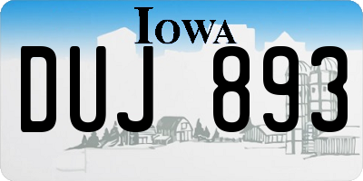 IA license plate DUJ893