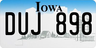 IA license plate DUJ898