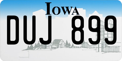 IA license plate DUJ899