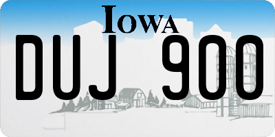 IA license plate DUJ900