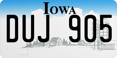 IA license plate DUJ905