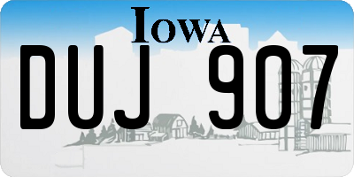 IA license plate DUJ907