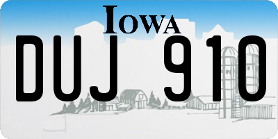 IA license plate DUJ910