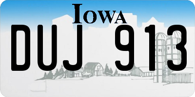 IA license plate DUJ913