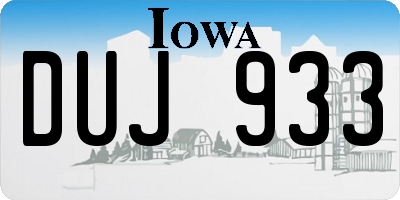 IA license plate DUJ933