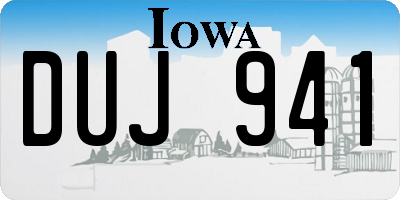 IA license plate DUJ941