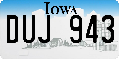 IA license plate DUJ943