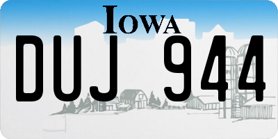 IA license plate DUJ944
