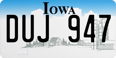 IA license plate DUJ947