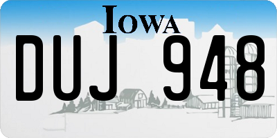 IA license plate DUJ948