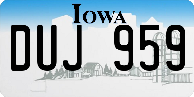 IA license plate DUJ959