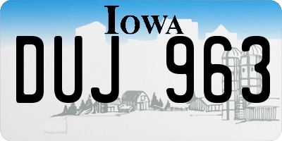 IA license plate DUJ963