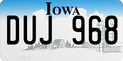 IA license plate DUJ968