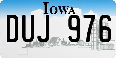 IA license plate DUJ976