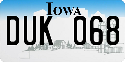 IA license plate DUK068