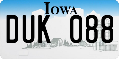 IA license plate DUK088