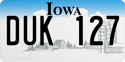 IA license plate DUK127