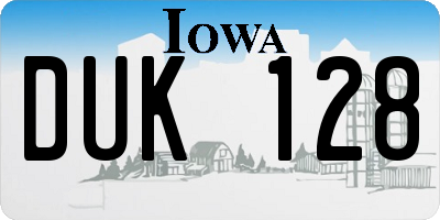 IA license plate DUK128