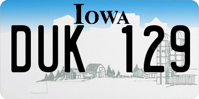 IA license plate DUK129