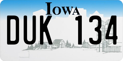 IA license plate DUK134