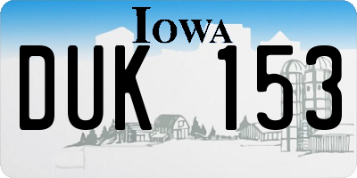 IA license plate DUK153