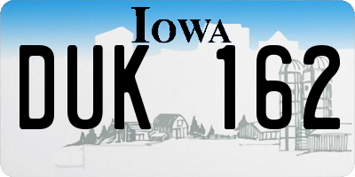 IA license plate DUK162