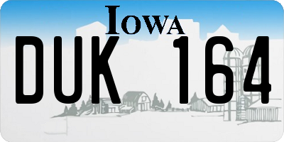 IA license plate DUK164