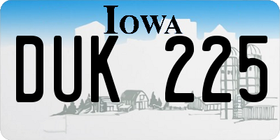 IA license plate DUK225