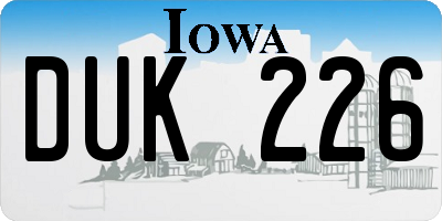 IA license plate DUK226