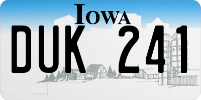 IA license plate DUK241