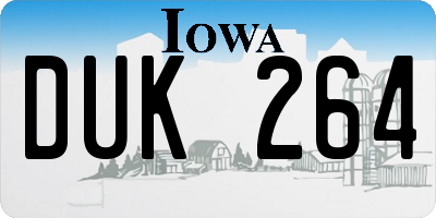 IA license plate DUK264