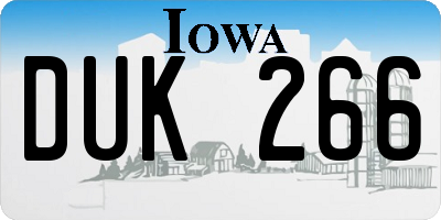 IA license plate DUK266