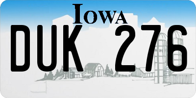 IA license plate DUK276