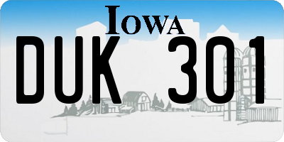 IA license plate DUK301