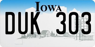IA license plate DUK303