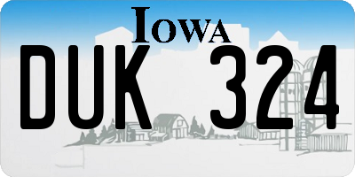 IA license plate DUK324