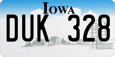 IA license plate DUK328