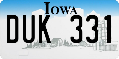 IA license plate DUK331
