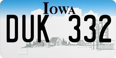 IA license plate DUK332