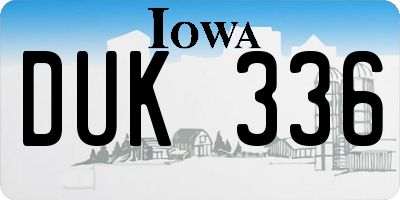 IA license plate DUK336