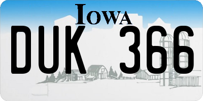 IA license plate DUK366