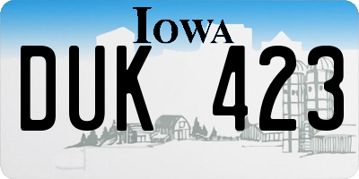 IA license plate DUK423